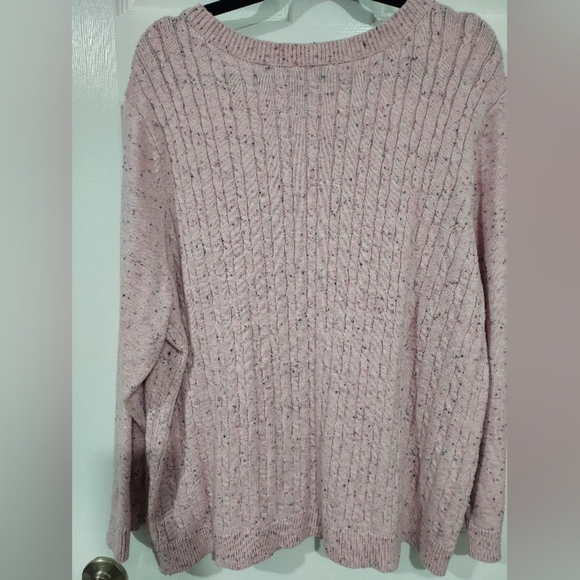 Talbots Woman Pink Cableknit Crewneck Sweater in Size 3X - Picture 11 of 12